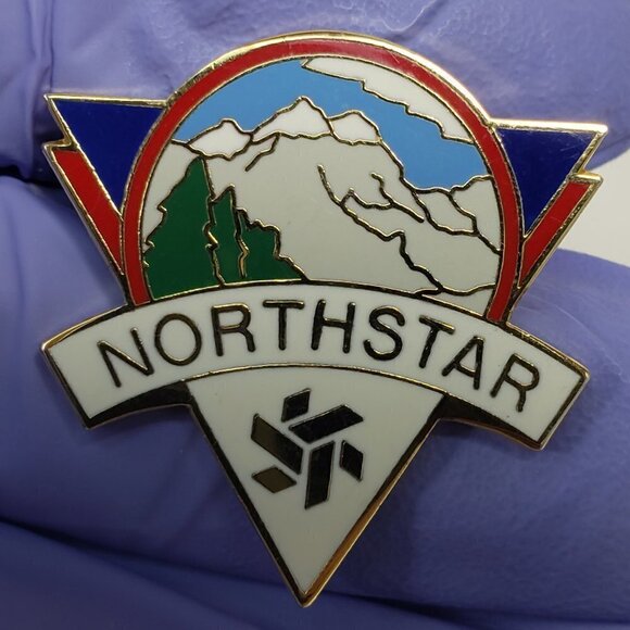 Multicolor Gold-tone NorthStar pin Brooch - Picture 1 of 3